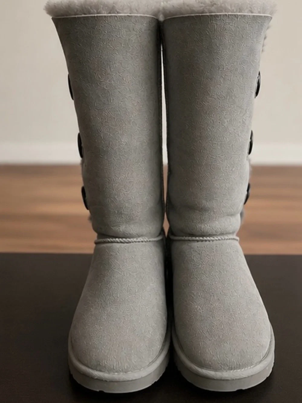 UGG Bailey Button Triplet Tall Boots — Gray, Womens